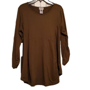 Yarn & Sea Women's Gathered Sleeve Sea Green PPeplumTop Sz Medium